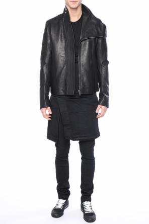 Asymmetric fastening leather jacket, zdjęcie 2 Asymmetric fastening leather jacket od Rick Owens